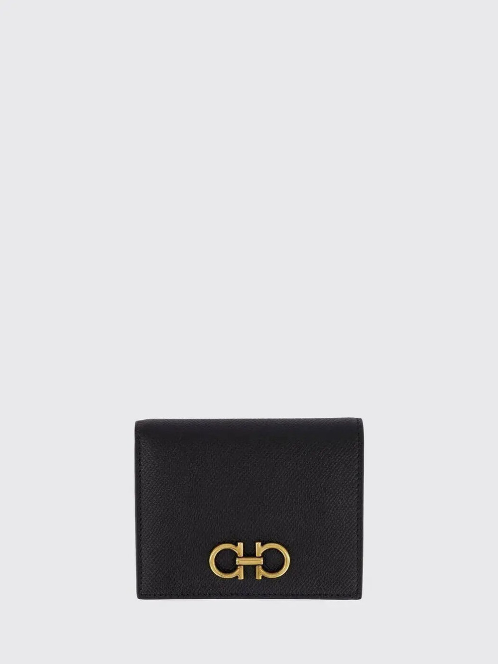 Salvatore Ferragamo Card Holder Wallet Leather Black